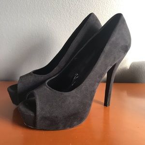 Faux Suede Platform Heels